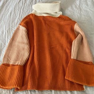 Colorblock Turtleneck Sweater